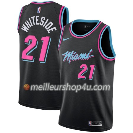 Maillot Basket Homme Miami Heat Hassan Whiteside 21 2018-19 Nike City Edition Noir Swingman